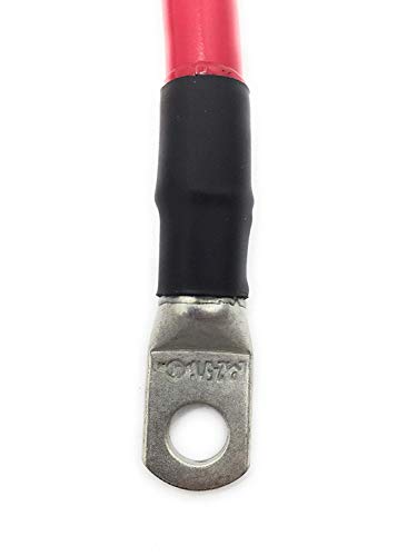 Marine Battery Cable - End Game 2 AWG Gauge, 8ft Red with Tinned Heavy Duty Lugs