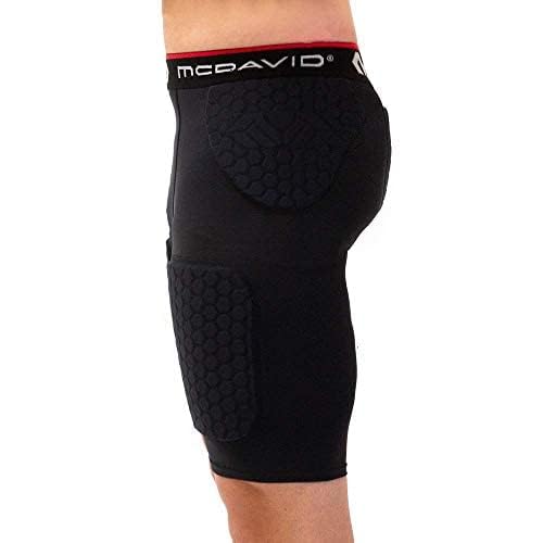 McDavid Men's Compression Shorts with HEX Hip & Thigh Pads - Large Black