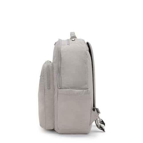 Kipling Women's Seoul 15" Laptop Backpack Grey Gris - Durable, Roomy & Protective Sleeve