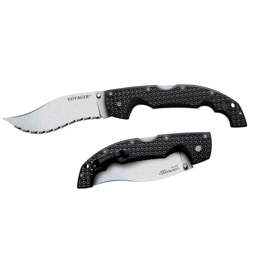 Cold Steel Voyager XL Vaquero Kukri Serrated Folding Knife - AUS10A Steel, 5.5" Blade