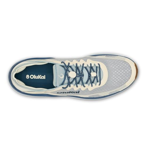 OluKai 'Ahi Men's Water Shoes Blue Pearl/White Sand 10.5 Quick-Drying Marine Sneakers