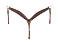 Tough 1 Turquoise Buckstitch Leather Horse Breastcollar with Hand-Tooling