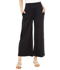 Wide Leg Crop Pants for Women - Black, Size MD (US 8-10)