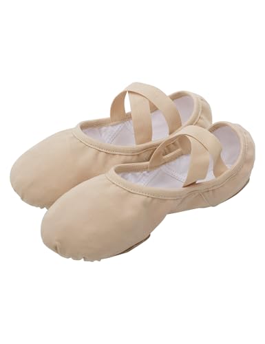 Dayrose Women's Ballet Flats Nude 4 - Highly Stretchy Split Sole Shoes