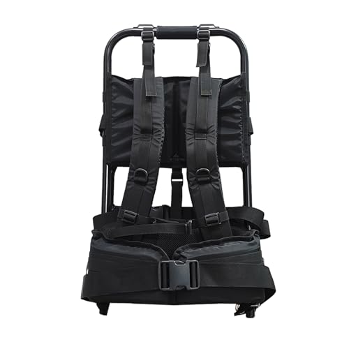 Foldable Aluminum Hunting Pack Frame Medium Black - Lightweight Backpack Support
