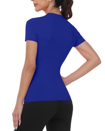 Women’s Compression Shirt Short Sleeve Athletic Workout Top - Moisture Wicking, Quick Dry, UPF 50+