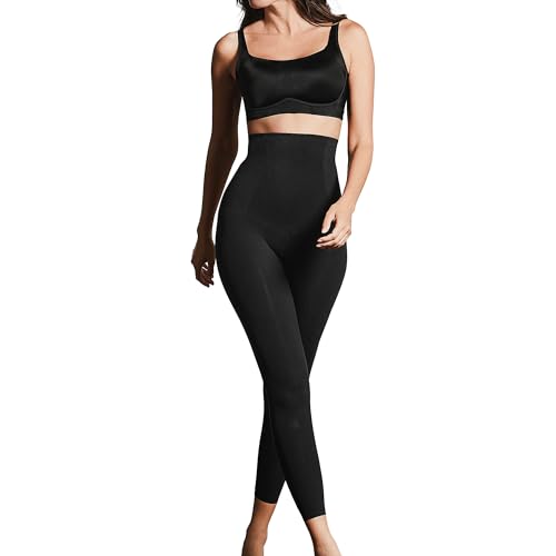 Leonisa High Waisted Compression Leggings for Women - Medium Black Shapewear Gym Pants