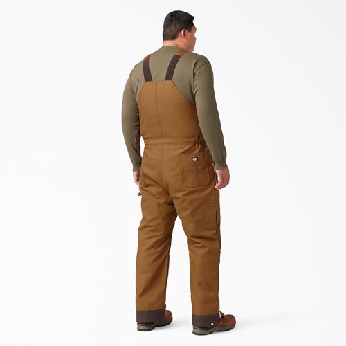 Dickies Men's Premium Insulated Duck Bib Overalls - X-Large Brown Water-Resistant Workwear