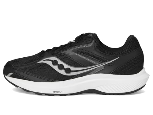 Men's Saucony Cohesion 17 Running Shoes - Black and White, Size 11