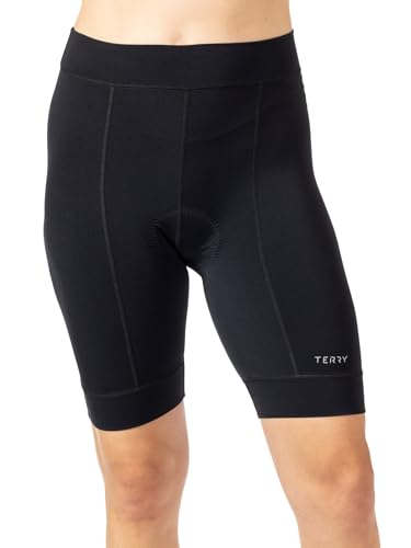 Terry Women's Padded Cycling Shorts - Black, Medium, 8 Inch Inseam, Moisture Wicking