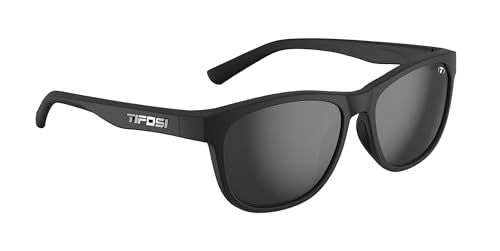 Tifosi Swank Polarized Sunglasses Satin Black Smoke Lens Running Cycling Golf