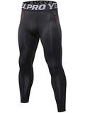 Men's Compression Pants Leggings - Cool Dry Baselayer Tights Large Black