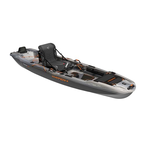 Pelican Catch Mode 110 Kayak with Transom Mount - Granite, Stable & Lightweight Fishing Kayak