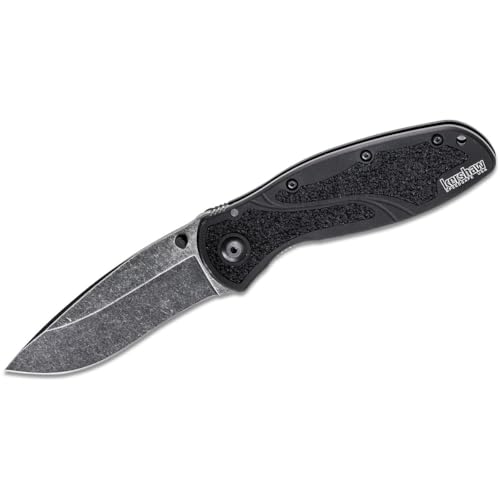 Kershaw Blur Blackwash Pocket Knife 3.4-Inch Recurve Blade, Assisted Opening, USA Made