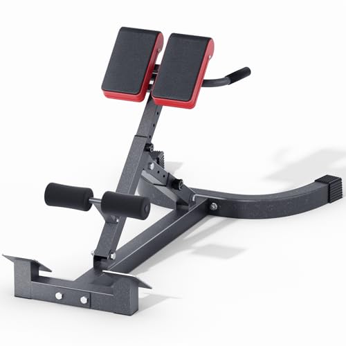 Roman Chair Foldable Hyperextension Bench - Black, 500LB Capacity for Home Gym