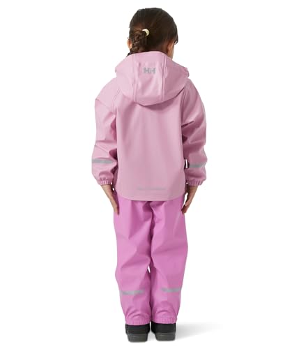 Helly Hansen Kids Bergen 2.0 Waterproof Rain Suit with Bib & Overalls, Meta Pink, Little Kids