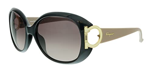 Ferragamo Brown Gradient Oval Sunglasses SF668 57mm – Stylish UV Protection