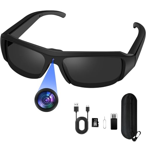 HD 1080P Camera Sunglasses - Wearable Action Video Glasses with 16GB SD Card