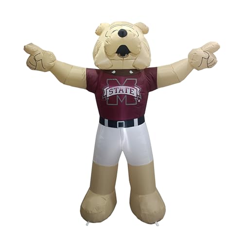 Mississippi State Bulldogs 7FT Inflatable Mascot with LED Lights & Blower for Game Day