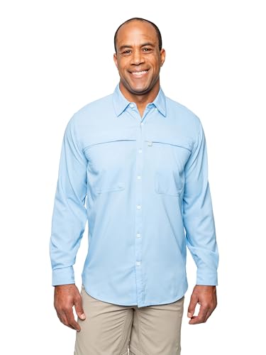 Insect Shield Men's Elements Lite Long Sleeve Mosquito-Repellent Shirt Sky Blue X-Large