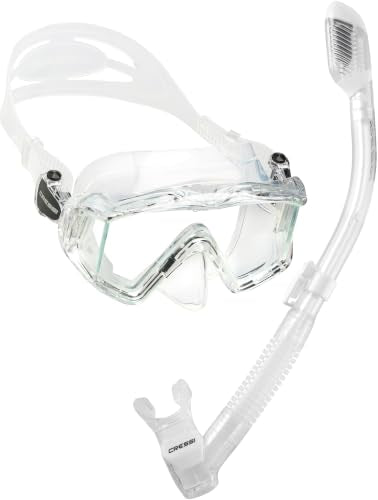 Cressi Panoramic Wide View Mask & Dry Snorkel Kit - Clear/Clear