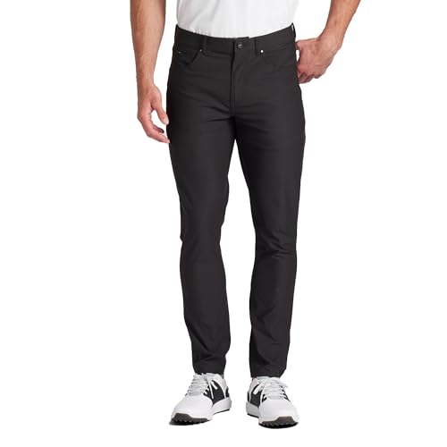 Men's 5-Pocket Athletic Golf Pants - Blue, 32W x 32L, Casual Stretch Fit
