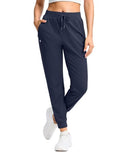 Women's Joggers with Zipper Pockets - Medium Navy Athletic Workout Pants