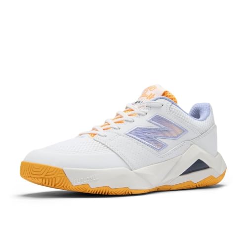 New Balance Women's FuelCell Delray V2 Tennis Shoes White Hot Marigold 8