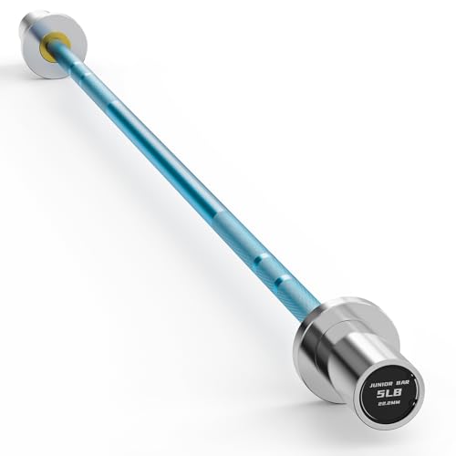 Blue Silver 4ft Mini Barbell for Beginners - 5lb Technique Training Barbell for Women & Kids