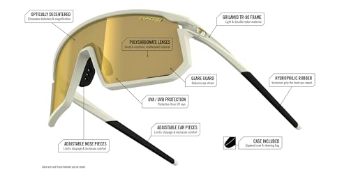 Tifosi Moab Full-Frame Cycling Sunglasses - Shatterproof Lightweight Shield Blackout