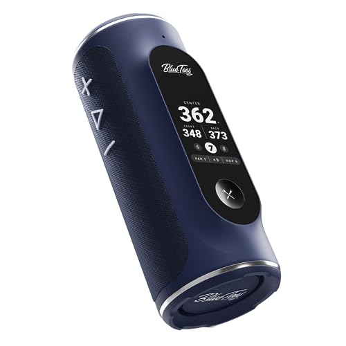 Blue Tees Golf Player+ GPS Speaker Navy Touchscreen, 40,000+ Courses, Waterproof