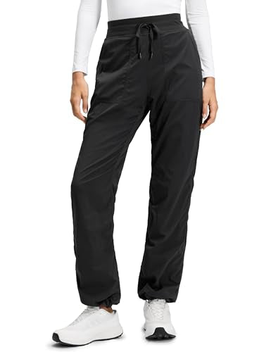 X-Small Fleece Lined Casual Pants for Women - Black, 30 Inch Inseam