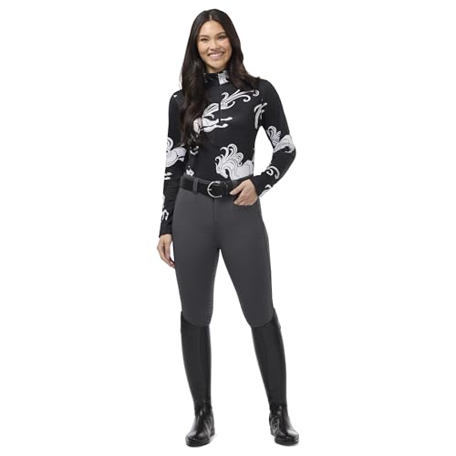 Kerrits Women's In The Zone Coolcore Horse Riding Top - Large Black Horse Whimsy