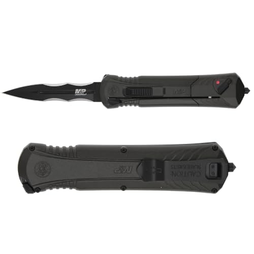 Smith & Wesson Tactical Serrated Knife with Glass Breaker, 3.5 Inch Blade