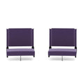 Ultra-Padded Folding Stadium Chairs Set of 2 - Portable Bleacher Seats with Handle, Supports 500 lbs, Dark Purple