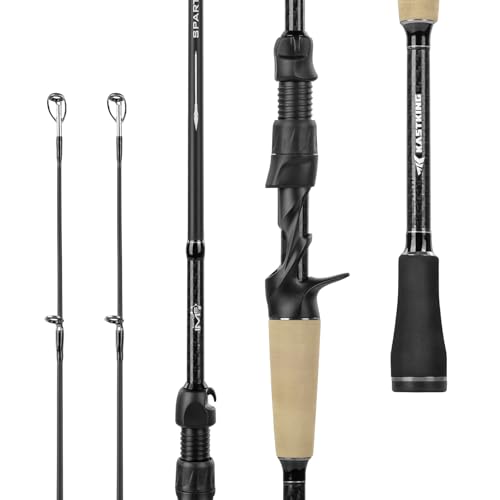 KastKing Spartacus II Plus 6'6" M-Fast Twin-Tip Spinning & Casting Fishing Rods, 2-Piece + Extra Tip