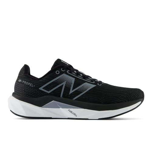 New Balance Men's FuelCell Propel V5 Running Shoes - Black/White/Steel, Size 10