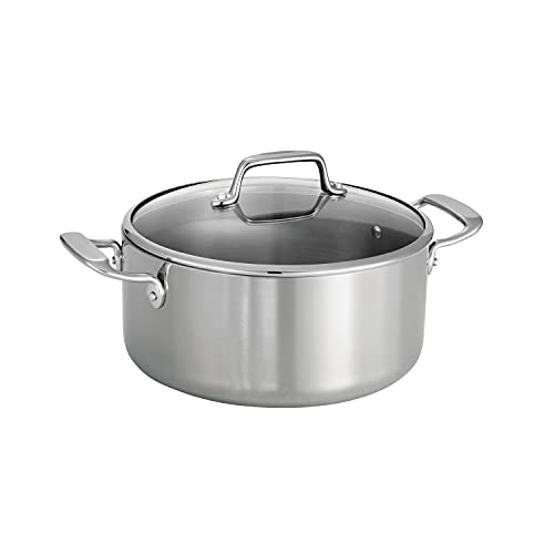 Tramontina 5 Quart Tri-Ply Clad Stainless Steel Dutch Oven with Glass Lid