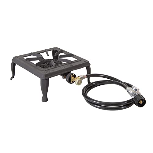 Stansport Cast Iron Portable Camping Stove - Single Burner, 15000 BTU Outdoor Cooktop