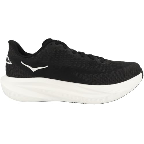Hoka Women's Mach 7 Running Shoes - Black & White 8
