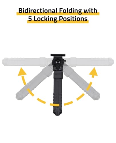 CVLIFE Bipod Mount to Sling Swivel Stud for Stable Support, Black, 8-11"