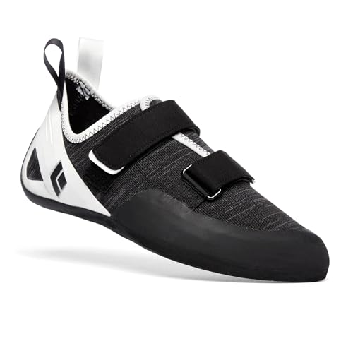 Men's BLACK DIAMOND Momentum Climbing Shoes - White-Black Strap, Size 11.5
