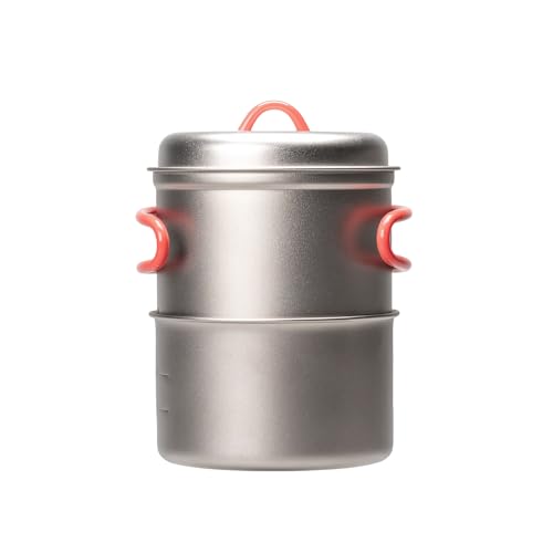 Ultralight Titanium Camping Pot Set for Solo Hikers - 750ml, Lightweight & Durable