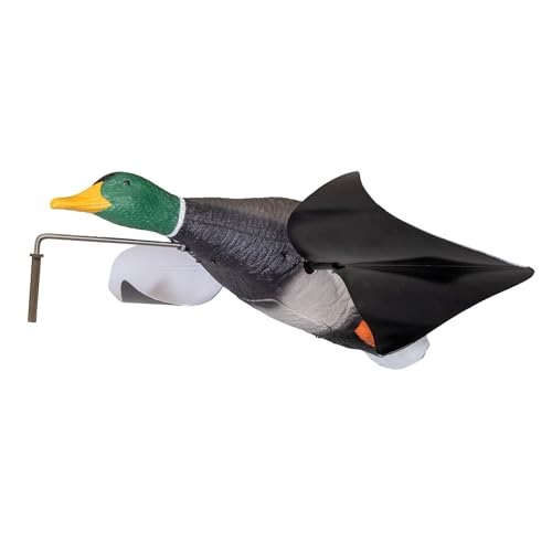 Wind-Activated Duck Decoy with Spinning Wings for Waterfowl Hunting