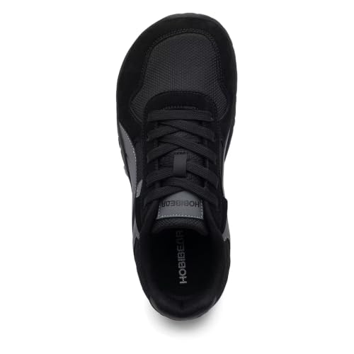HOBIBEAR Unisex Minimalist Barefoot Shoes - Wide Toe Box Trail Runners - Black, 13 Women / 12 Men Wide Fit