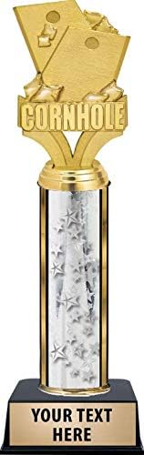 Skiennix Custom Cornhole Trophy - 11" Personalized Awards for Cornhole Champions
