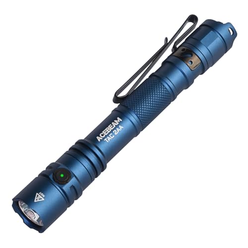 ACEBEAM TAC 2AA EDC Tactical Flashlight - Blue, 1400 Lumens, 304M Range