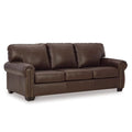92-Inch Leather & Faux Leather Sofa - Classic Design, Dark Brown
