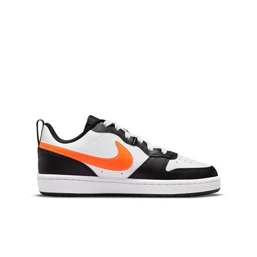 Nike Boys' Court Borough Low 2 PSV Trainers - White/Orange/Black, Big Kid 6