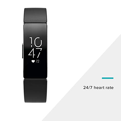 Fitbit Inspire HR Heart Rate & Fitness Tracker with Black Band – Water-Resistant, 24/7 Monitoring